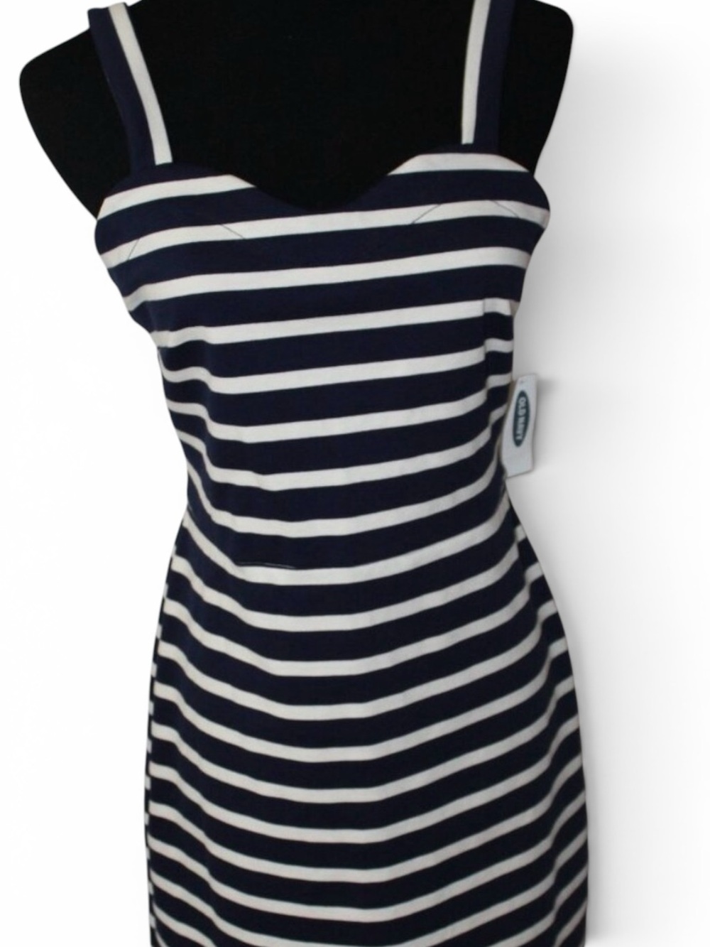 OLD NAVY BLUE WHITE SAILOR STRIPES Sleeveless Ponte-Knit Sheath S Small NWT's
